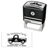 モノグラムヴィンテージレッドトラック差出人住所 セルフインキングスタンプ (インサイチュ)