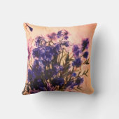 モノグラムヴィンテージレトロワイルドフラワーブルーフローラ名 クッション (裏面)