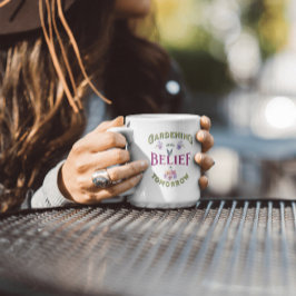 モノグラムヴィンテージ感動的ガーデン引用文 コーヒーマグカップ