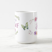 モノグラムヴィンテージ感動的ガーデン引用文 コーヒーマグカップ (中央)