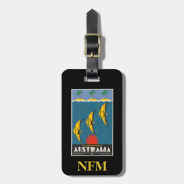 モノグラムヴィンテージ旅行魚クイーンズランドオーストラリア ラゲッジタグ