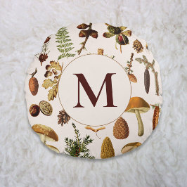 モノグラムヴィンテージ松の森の宝物パターン ラウンドクッション