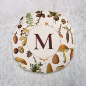 モノグラムヴィンテージ松の森の宝物パターン ラウンドクッション