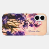 モノグラムヴィンテージ素朴フローラブルーパープルグリーン Case-Mate iPhoneケース (裏面 (横))