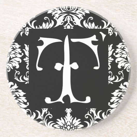 モノグラムヴィンテージ結婚Tアニバーサリーコースター コースター (正面)