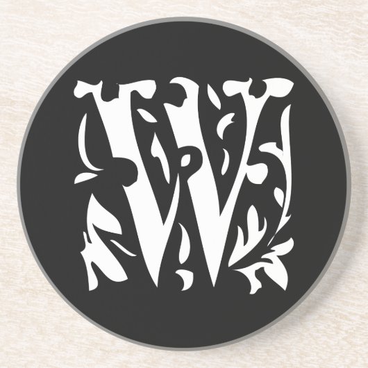 モノグラムヴィンテージ結婚Wのアニバーサリーコースター コースター (正面)