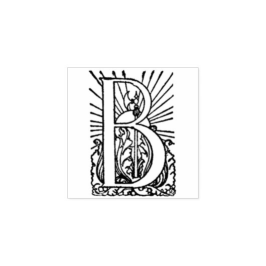 モノグラムヴィンテージ装飾イニシャルレターB ラバースタンプ (インプリント)