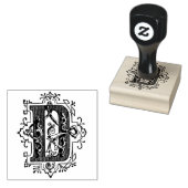 モノグラムヴィンテージ装飾イニシャル文字D ラバースタンプ (押印)