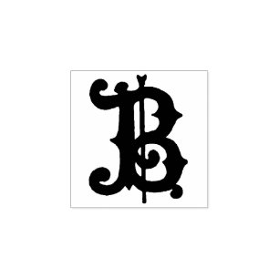 モノグラムヴィンテージ装飾中世文字B ラバースタンプ