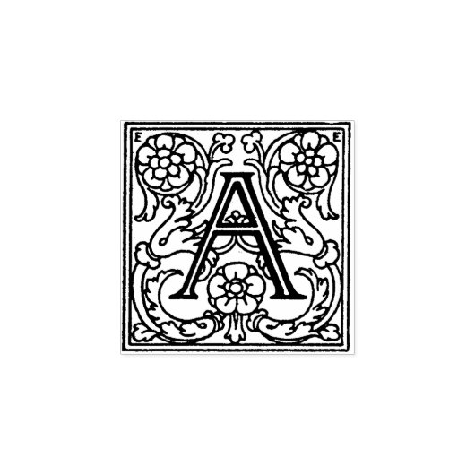 モノグラムヴィンテージ装飾文字A ラバースタンプ (インプリント)