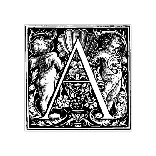 モノグラムヴィンテージ装飾文字A ラバースタンプ (インプリント)