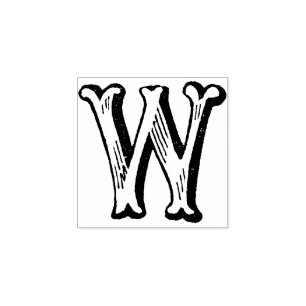 モノグラムヴィンテージ装飾文字W ラバースタンプ