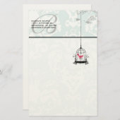 モノグラムヴィンテージ鳥かご文具 便箋 (正面/裏面)