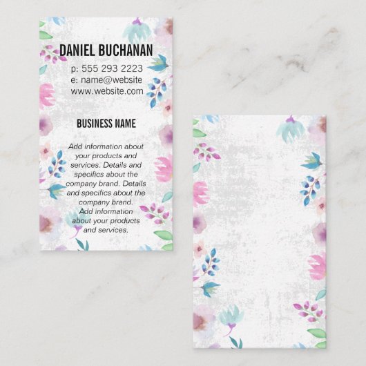 モノグラムヴィンテージ |フローラ背景 名刺 (正面/裏面)