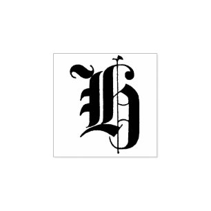 モノグラムヴィンテージ   古英語頭文字H ラバースタンプ