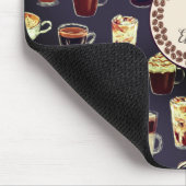 モノグラムヴェンティコーヒーラバー秋ダークパープル マウスパッド (コーナー)