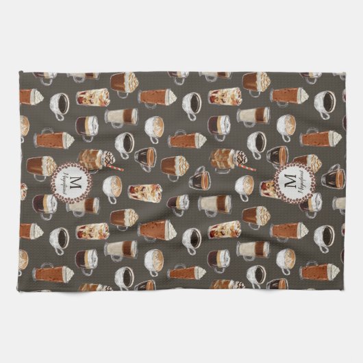 モノグラムヴェンティコーヒー愛好家 キッチンタオル (横)