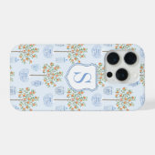 モノグラム中国の陶磁器ミカン iPhoneケース (裏面横)