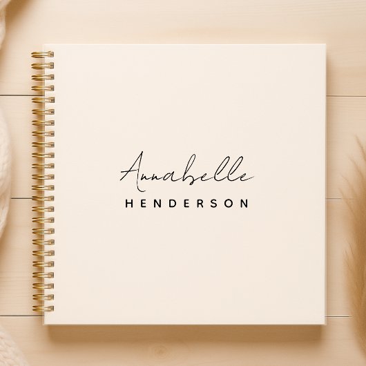 モノグラム中性 |ミニマモダンリストスタイリッシュ ノートブック