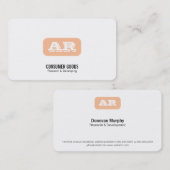 モノグラム丸い背景（アプリコット） 名刺 (正面/裏面)