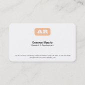 モノグラム丸い背景（アプリコット） 名刺 (裏面)