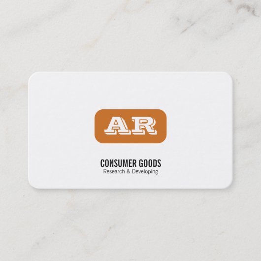 モノグラム丸い背景（オレンジ） 名刺 (正面)