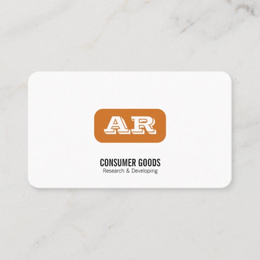 モノグラム丸い背景（オレンジ） 名刺 (正面)