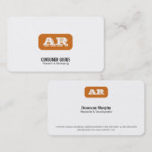 モノグラム丸い背景（オレンジ） 名刺 (正面/裏面)