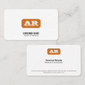 モノグラム丸い背景（オレンジ） 名刺 (正面/裏面)