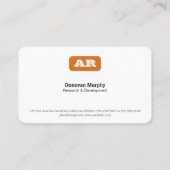 モノグラム丸い背景（オレンジ） 名刺 (裏面)