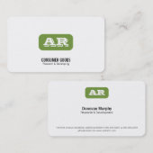 モノグラム丸い背景(リンゴ緑) 名刺 (正面/裏面)