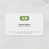 モノグラム丸い背景(リンゴ緑) 名刺 (裏面)