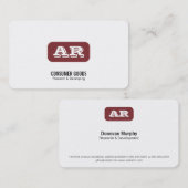 モノグラム丸い背景(深い赤) 名刺 (正面/裏面)