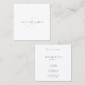 モノグラム人気があるモダンエレガントプロフェッショナルプレーン スクエア名刺 (正面/裏面)