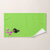 モノグラム人魚アフリカ系アメリカ人ブラウンブラックガール バスタオルセット (ハンドタオル)