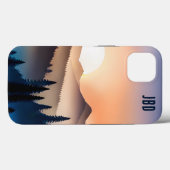 モノグラム付きの山の日の出 Case-Mate iPhoneケース (裏面 (横))