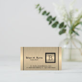 モノグラム付きエグゼクティブ金ゴールドブラシスチール 名刺 (スタンド正面)