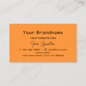 モノグラム付きオレンジと黒のチェスモダン盤 名刺 (裏面)