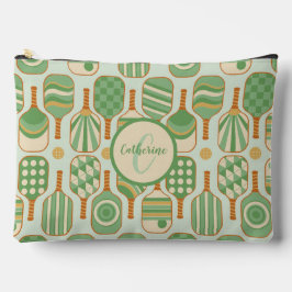 モノグラム付きグリーンピックボールのパドル アクセサリーポーチ