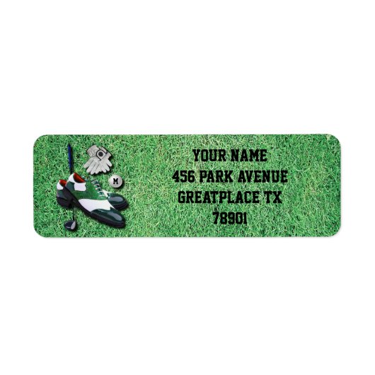 モノグラム付きゴルフシューズボール手袋クラブ駆動装置 ラベル (正面)