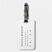 モノグラム付きパーソナライズされた野球 ラゲッジタグ (裏面縦)