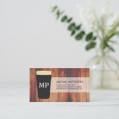 モノグラム付きピントガラス木材 名刺 (スタンド正面)