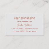 モノグラム付きプレーンモダンコーラルライトグレシンプルイ 名刺 (裏面)