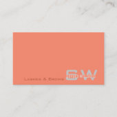 モノグラム付きプレーンモダンコーラルライトグレシンプルイ 名刺 (正面)
