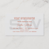 モノグラム付きプレーンモダンコーラル光グレーシンプル 名刺 (裏面)