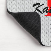 モノグラム付きライトグレー編みテクスチャマウスパッド マウスパッド (コーナー)