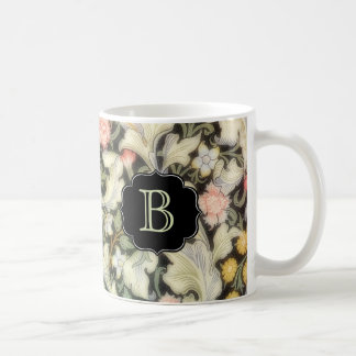 モノグラム付きレスター花柄 コーヒーマグカップ