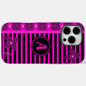 モノグラム付きレトロスタイルのアルデコフラワーズ Case-Mate iPhoneケース (裏面 (横))