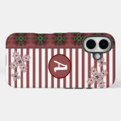モノグラム付きレトロスタイルのアルデコフラワーズ Case-Mate iPhoneケース (裏面 (横))