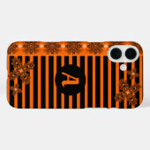 モノグラム付きレトロスタイルのアルデコフラワーズ Case-Mate iPhoneケース (裏面 (横))